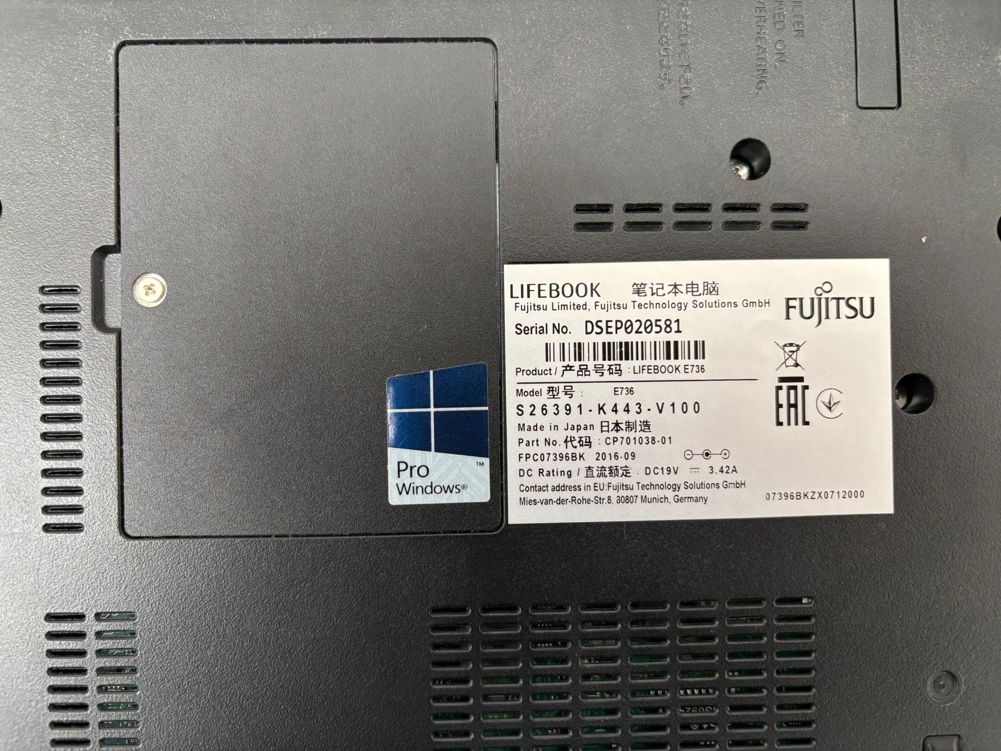 FUJITSU LIFEBOOK E736 Notebook | i5 | 8GB RAM | 256GB SSD | 13,3 Zoll | Win10Pro